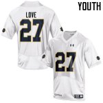 Notre Dame Fighting Irish Youth Julian Love #27 White Under Armour Authentic Stitched College NCAA Football Jersey FLI3299MH